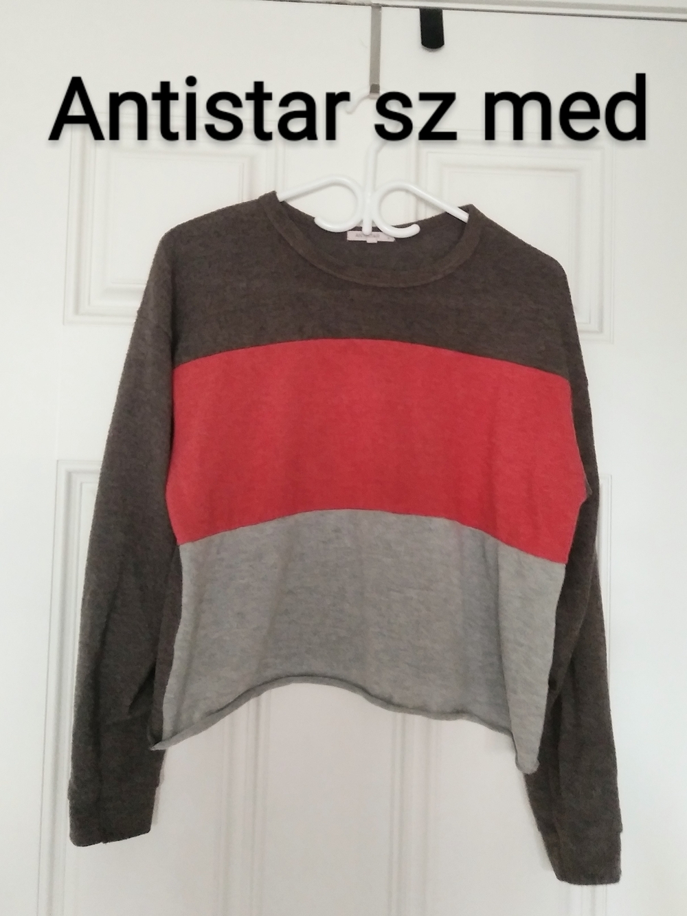 Antistar Colorblock Crewneck Sweatshirt - Brown/Rust /Taupe